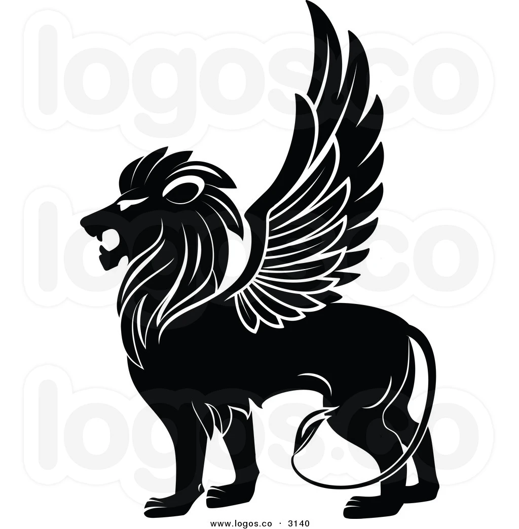 Royalty-free-vector-of-a-black-winged-lion-logo-by-seamartini-graphics-media-3140